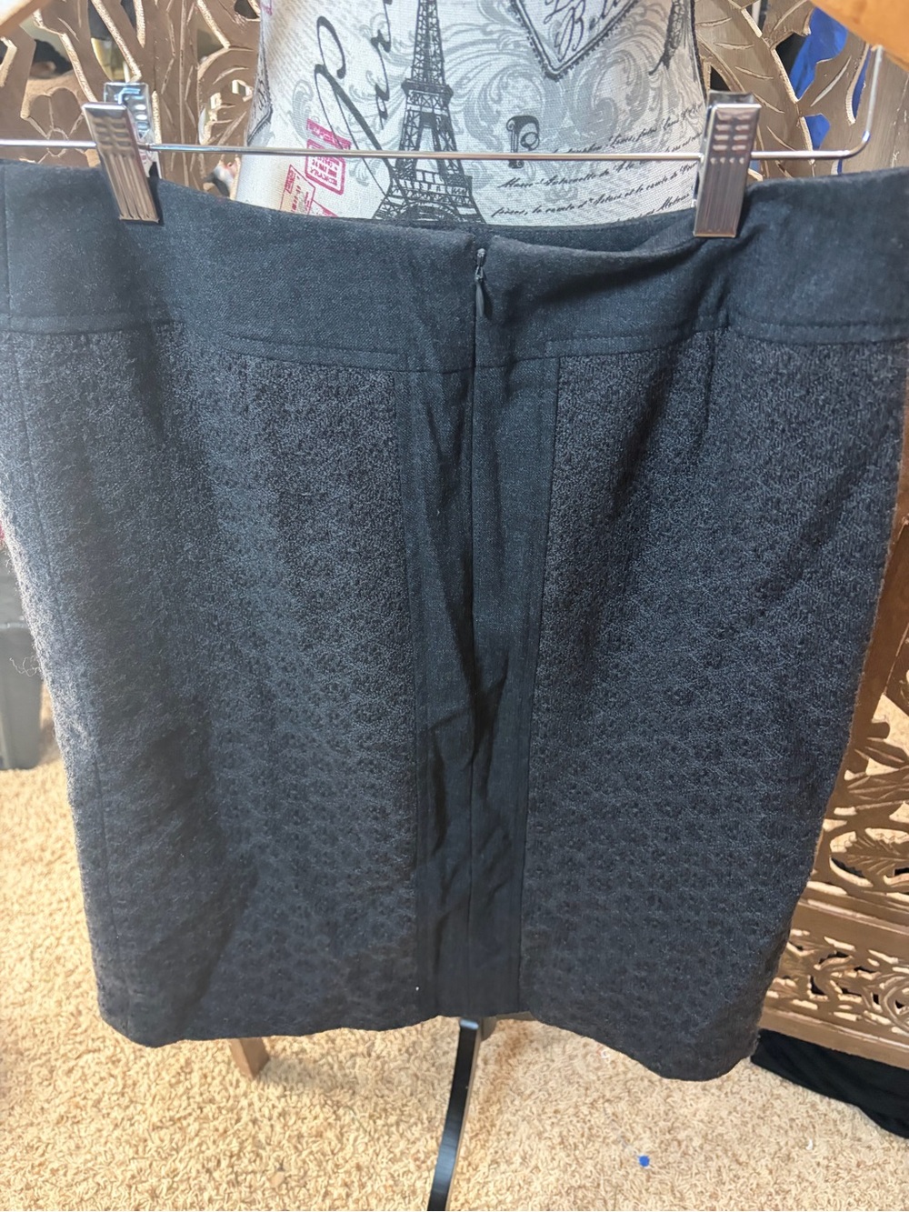Ann Taylor Charcoal Black Center-Panel Pencil Skirt - Picture 3 of 5